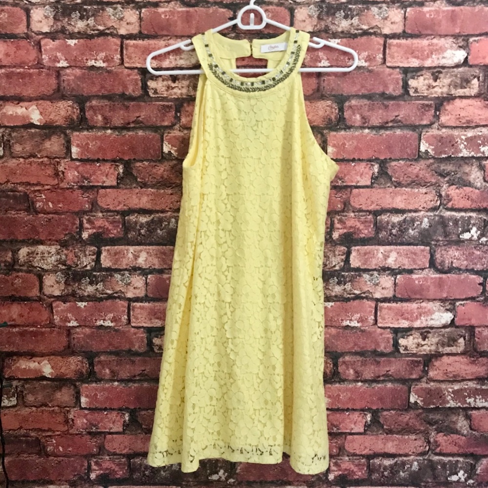 Candie’s Lace Dress with Embellished Neckline